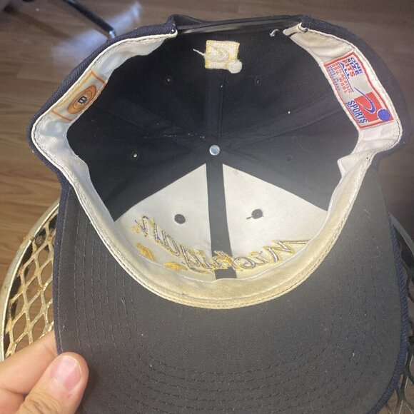 Vintage Michigan Wolverines Sports Specialties NCAA Plain Logo Wool Snapback Hat - Picture 3 of 6